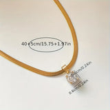 Luminous Rhinestone Pendant Gold Necklace