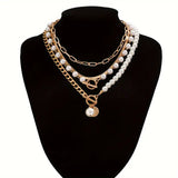 Heritage Pearl & Gold Snake Chain Necklace Set