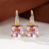 Enchanted Stone Gold Hoop Earrings