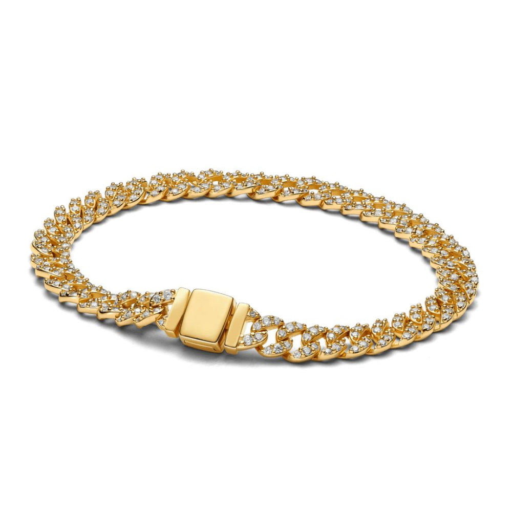 Pave Cuban Bracelet | White Gold