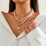 Heritage Pearl & Gold Snake Chain Necklace Set