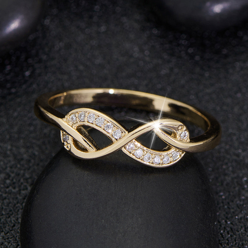 Lisette Crystal Infinity Gold Ring
