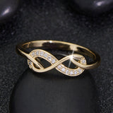 Lisette Crystal Infinity Gold Ring