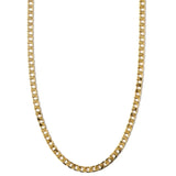 Flat Link Curb Chain Necklace | White Gold
