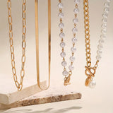 Heritage Pearl & Gold Snake Chain Necklace Set