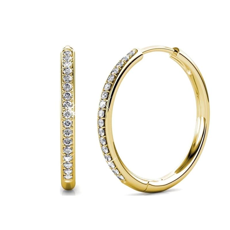 Solenne Pave Gold Earrings