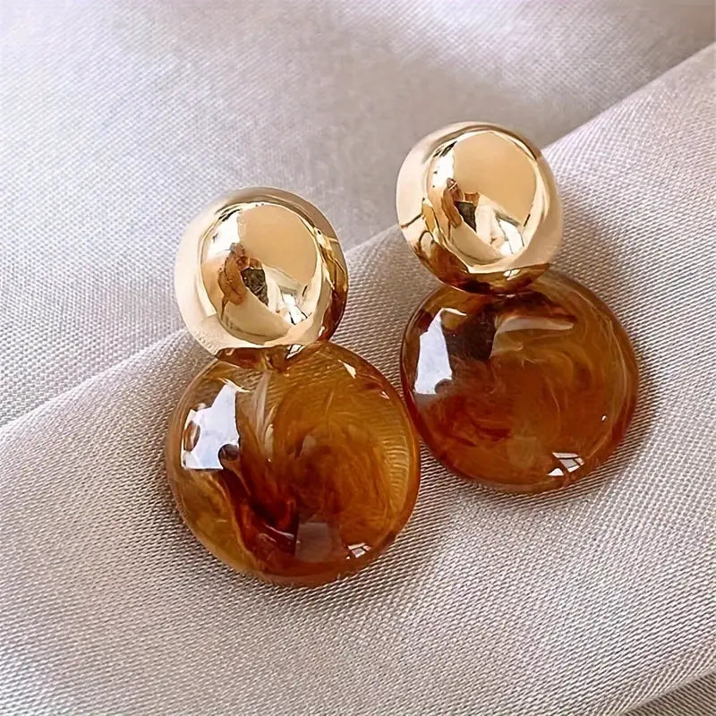 Aurélia Amber Drop Gold Earrings
