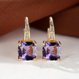 Enchanted Stone Gold Hoop Earrings