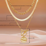 Savella Textured Coin Layered Gold Necklace