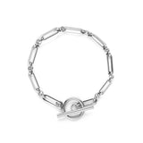 Linked T-Bar White Gold Bracelet