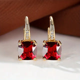 Enchanted Stone Gold Hoop Earrings