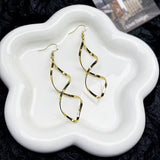 Twisted Dangle Gold Earrings
