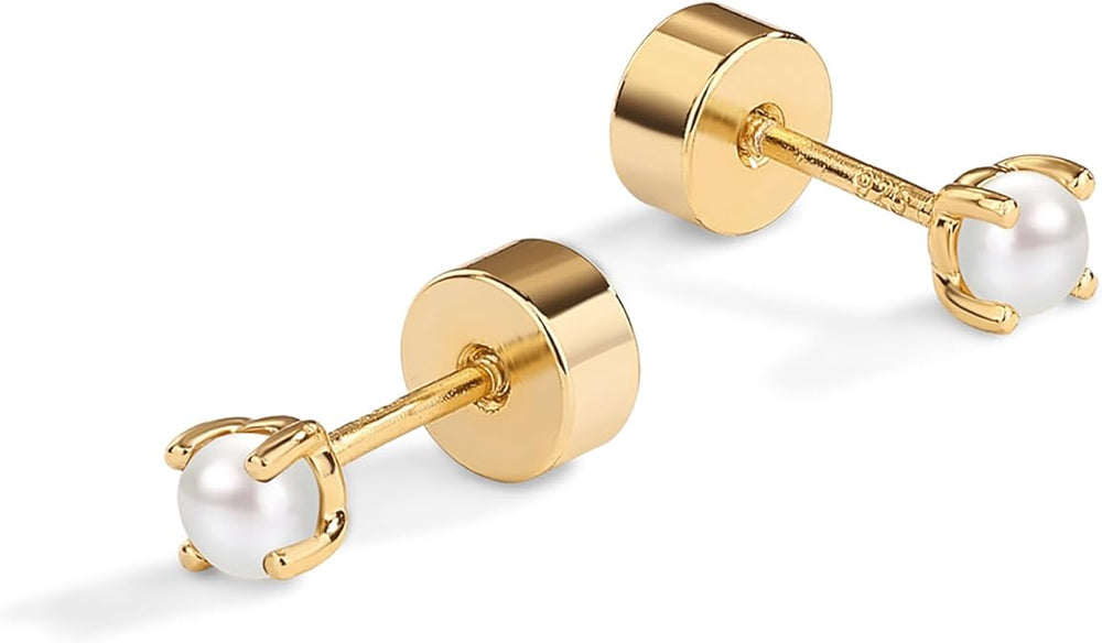Delicate Pearl Gold Studs