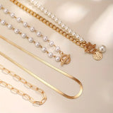 Heritage Pearl & Gold Snake Chain Necklace Set