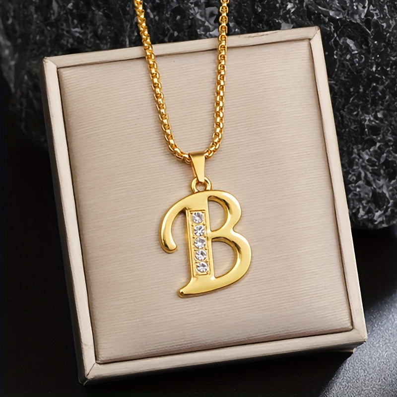 Radiant Accent Initial Gold Necklace