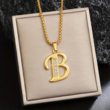 Radiant Accent Initial Gold Necklace