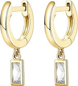 Linear Drop Gold Earrings