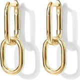 Linked Drop Gold Hoop Earrings