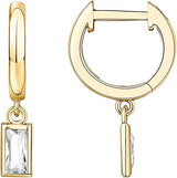 Linear Drop Gold Earrings