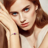 Ruby Infinity Bracelet | White Gold