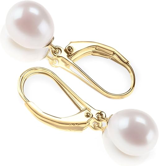 Lustrous Pearl Gold Dangle Earrings