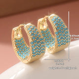 Turquoise Beaded Gold Hoop Earrings
