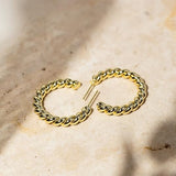 Braided Twist Gold Hoop Earrings