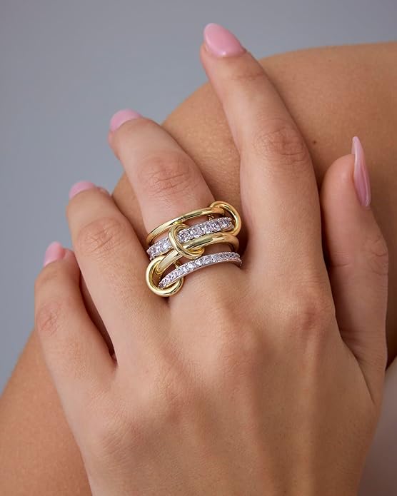 Linked Gold Stack Rings