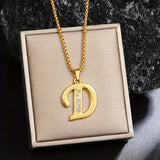 Radiant Accent Initial Gold Necklace