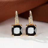 Enchanted Stone Gold Hoop Earrings