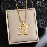 Radiant Accent Initial Gold Necklace
