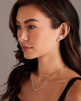 Sparkling Cross Gold Stud Earrings