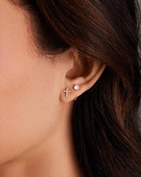 Gleam Tip Gold Hoop Earrings