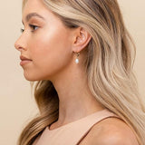 Lustrous Pearl Gold Dangle Earrings