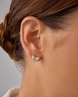 Ribbon Motif Gold Earrings