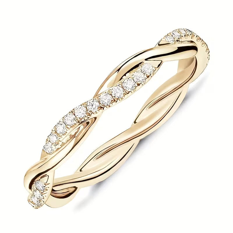 Dual Style Accent Gold Ring