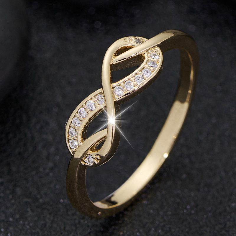 Lisette Crystal Infinity Gold Ring