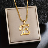 Radiant Accent Initial Gold Necklace