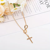 Everlasting Cross Pendant Gold Necklace