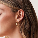 Braided Twist Gold Hoop Earrings