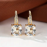 Enchanted Stone Gold Hoop Earrings
