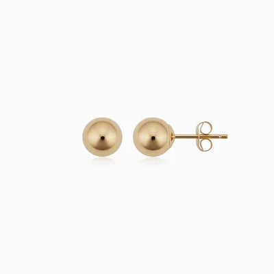 Polished Gold Ball Stud Earrings