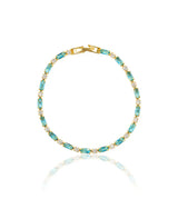 Genuine Turquoise Stone Gold Bracelet