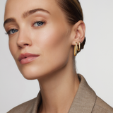 Emblem Gold Hoop Earrings