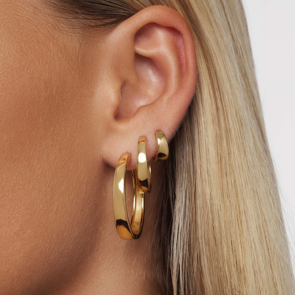 Giana Statement Gold Hoop Earrings