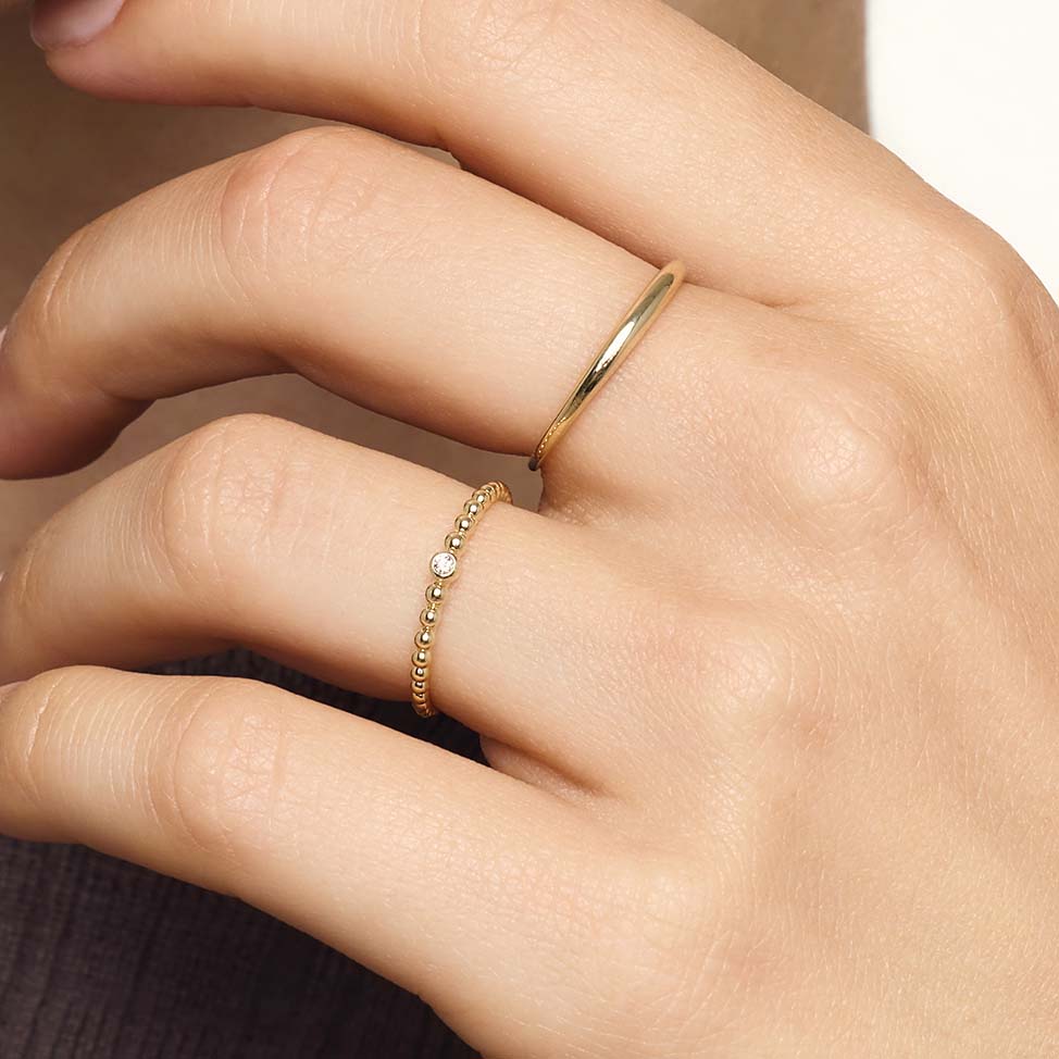 Sleek Dome Gold Ring