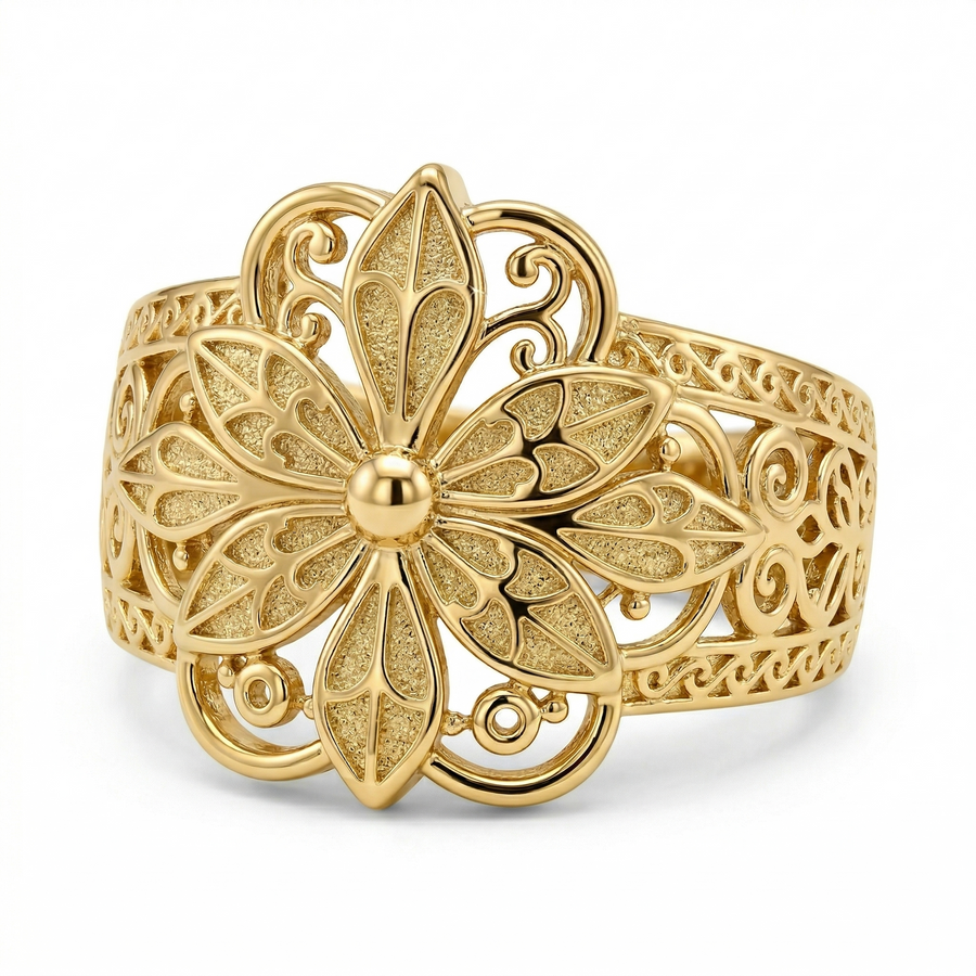 Heritage Flower Gold Ring