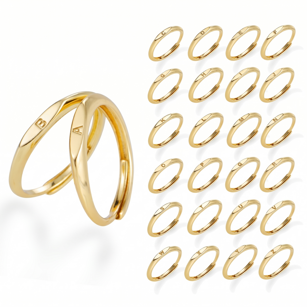 Signature Letter Gold Ring