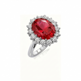 Scarlet Crown Ruby Ring | White Gold