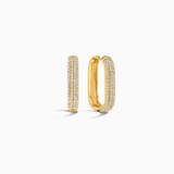 Radiant Pave Gold Hoop Earrings